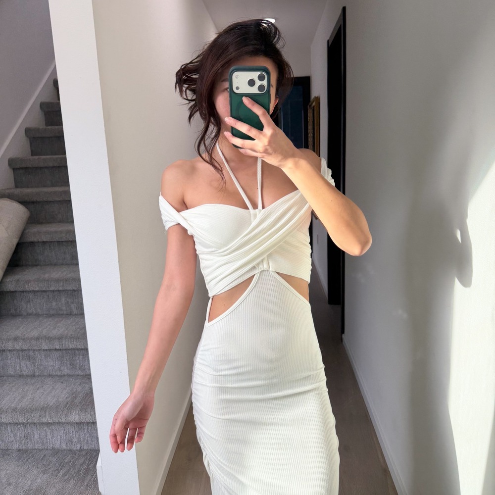 Jonathan‎ Simkhai Miami Beach Coastal Tropical Vacation White Dress Bodycon S